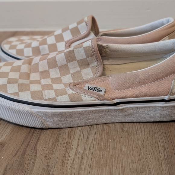 Vans Pink and White Checkered Slip-Ons - Picture 2 of 3